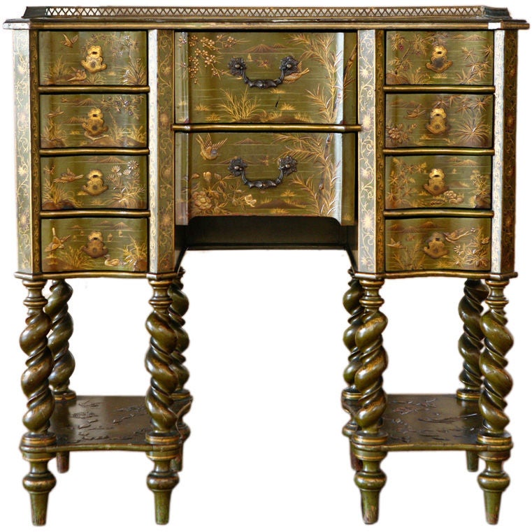 French "Mazarin" Lacquered Chinoiserie Ladies' Desk