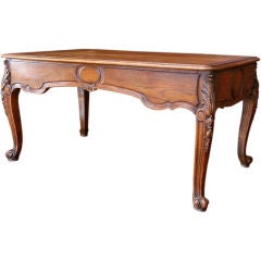 French Antique Louis XV style Art Nouveau Carved Oak Desk