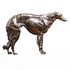 Art Deco Period Silverplated Afghan Hound Sculpture