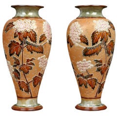 Pair of English Royal Doulton Porcelain Vases