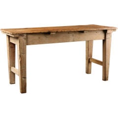 Country French Antique 19th Century Kitchen Table Pine and Oak