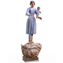 19th Century Spanish Statue of the Madonna with the Infant Jesus