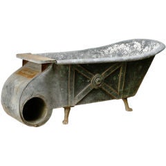 19th Century Hungarian Used Zinc Bathtub