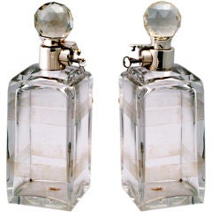 PAIR OF CRYSTAL DECANTERS