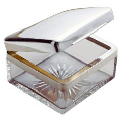 Antique SILVER AND CRYSTAL BOX