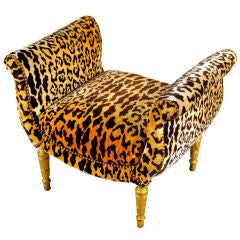 Vintage LEOPARD BOUDOIR BENCH