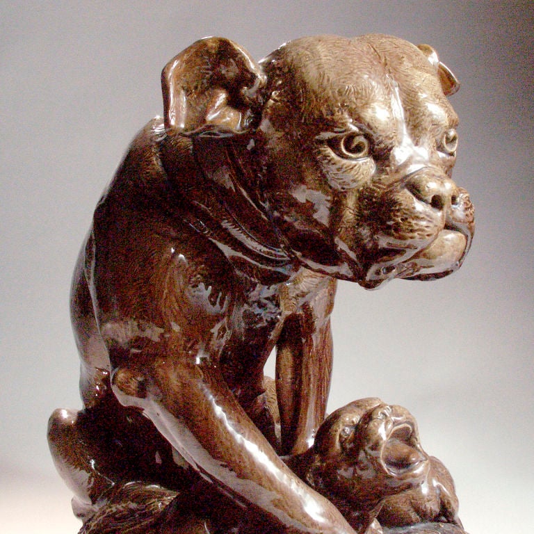 European Ceramic Dog Group For Sale