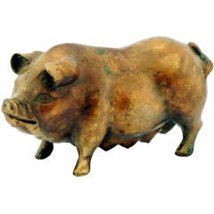 Vintage Small Metal Pig