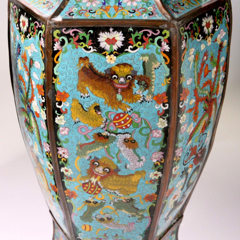Chinese Cloisonné Presentation Vases For Sale