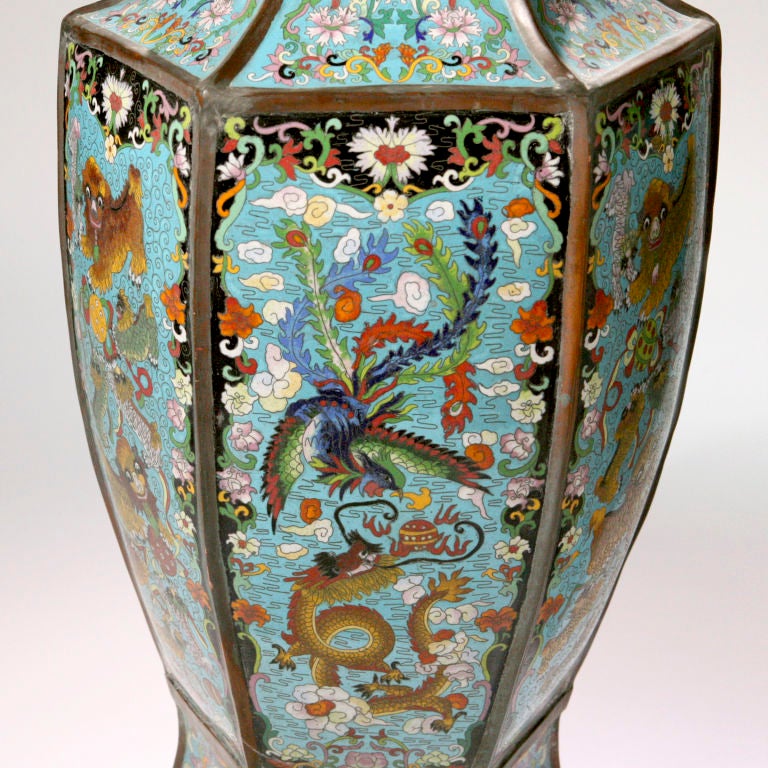 Cloisonné Presentation Vases In Good Condition For Sale In New York, NY