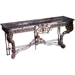 Console in marmo e acciaio