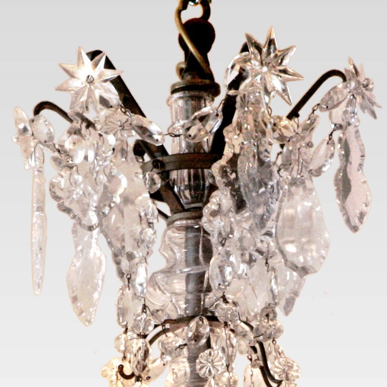 English Victorian Crystal Chandelier