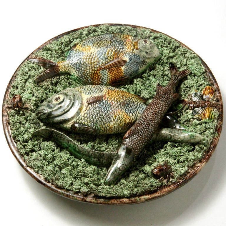 19th Century PORTUGUESE PALISSY CHARGER
