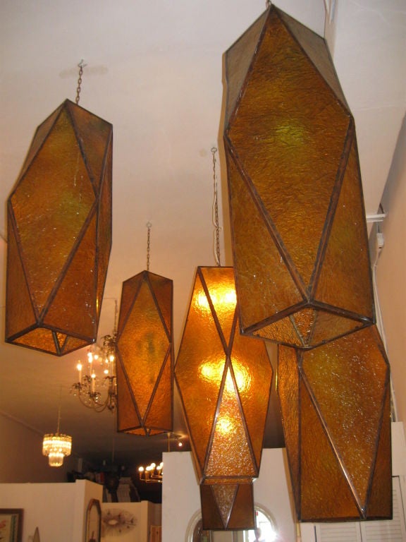 American Exceptional Set of 6 Oversized Lanterns, 1960's