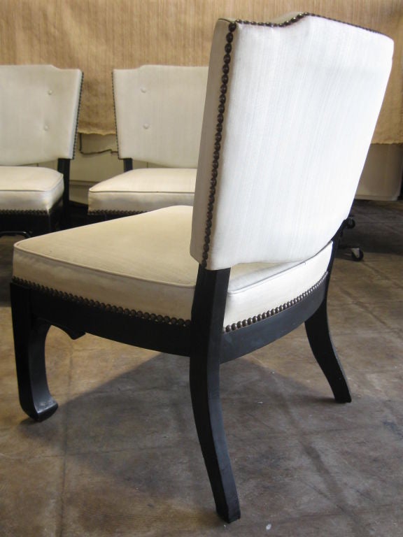Elegant Set of 4 James Mont Low Chairs