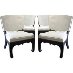 Elegant Set of 4 James Mont Low Chairs