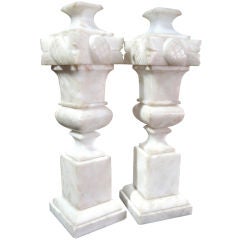 Elegant Pair of Italian Alabaster Lamps