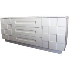 Retro Exceptional Lacquered Cubiste Style Cabinet