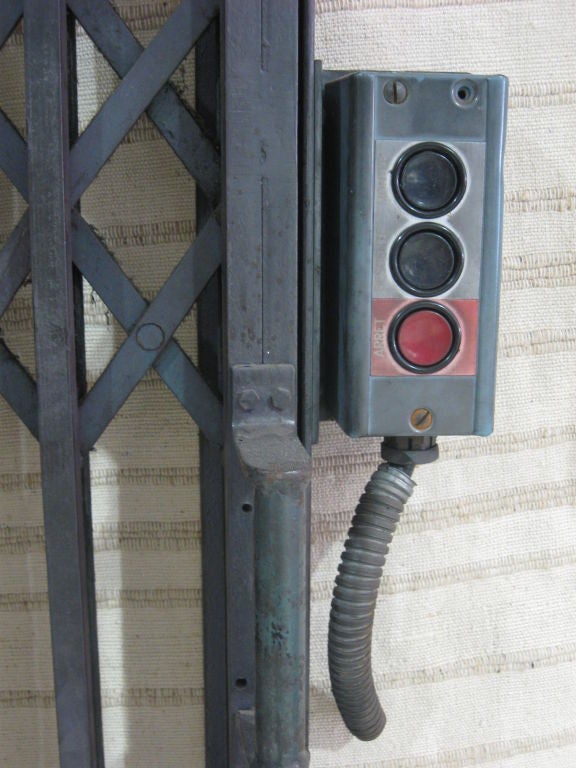 Exceptional #French #1930's #industrial #Elevator gate with orignal sign and button. One of a set of 3 available.<br />
Wonderful as room #dividers, displays, screens or wall decoration.
