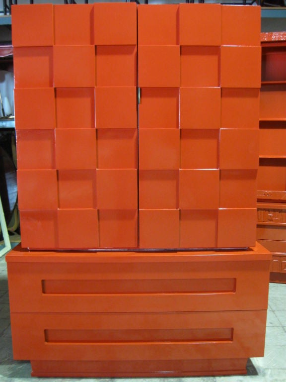 Cubist Lacquered Cabinet 1