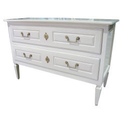 Vintage Elegant Bone Lacquered Barker Chest / Dresser