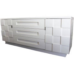 Retro Exceptional Cubist Lacquered Cabinet