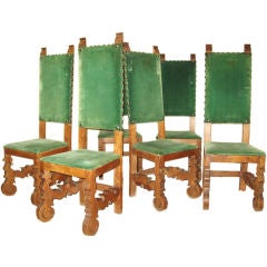 Exceptional French 40's High Back Chairs