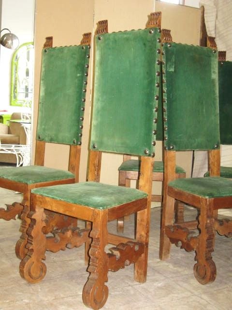 Exceptional French 40's High Back Chairs