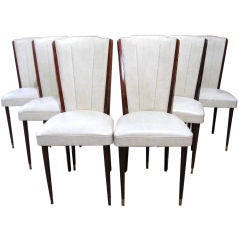 Set of 6 French Mid Century Dining Chairs