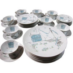 Retro Set of Rosenthal China, by Insustrial Designer Raymond Loewy