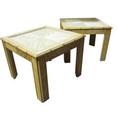 Pair of Faux Bamboo Parsons/ End Tables