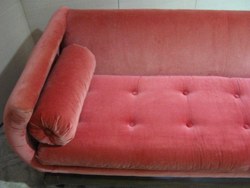 Mohair Superb Ming Style Scrolled Sides Sofa