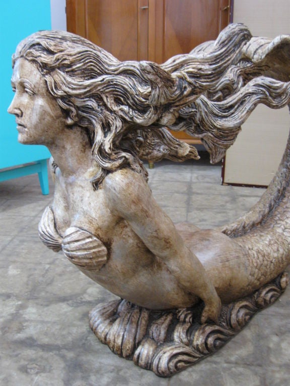 Late 20th Century Exceptional life Size Mermaid Dining Table Base or Large Console