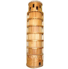 Exceptional LARGE wood Maquette of the Leaning Tower of Pisa