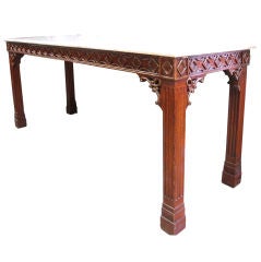 LARGE Chinese Chippendale Style Console, Marble Top.