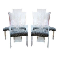 Set of Six Lucite Dining Chairs