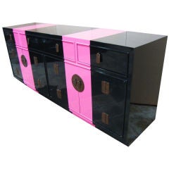 Vintage Superb Two Tone Lacquered Ming Inspired Cabinet