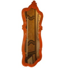 Orange Gloss Restored  Curvaceous Scroll Mirror