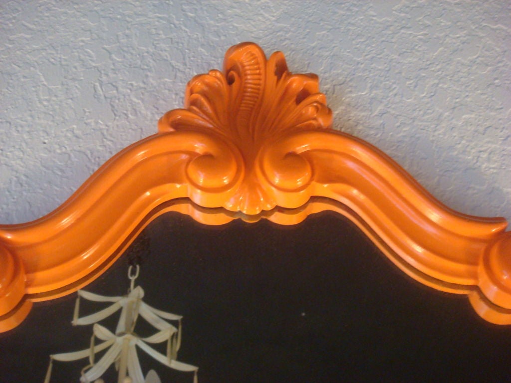 Newly lacquered juicy orange gloss scroll frame