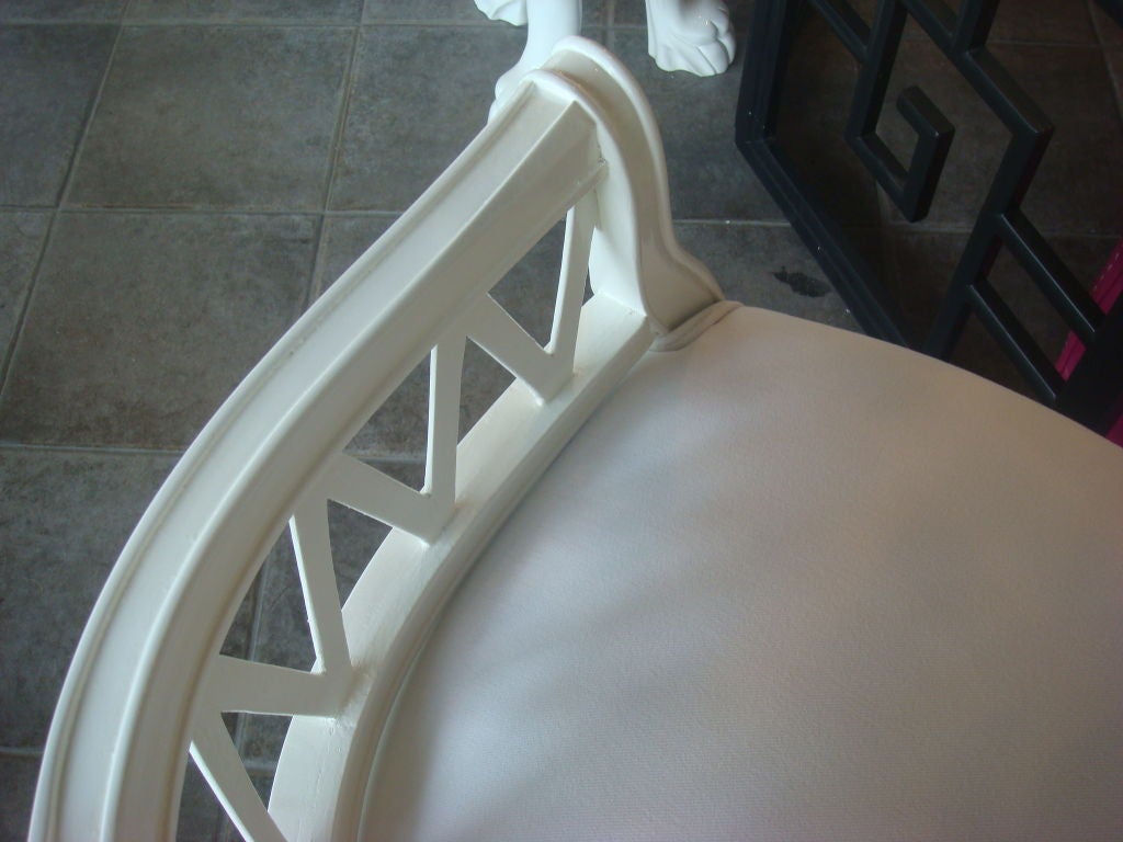 Restored White Lacquered Lattice Chairs 1