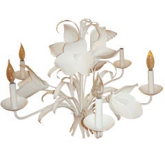 Restored White Dahlia Chandelier