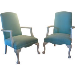 Pair of  Ball and Claw Foot Arm Chairs