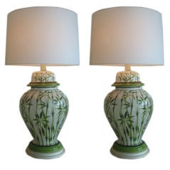 Pair of Old Palm Beach Porcelain lamps