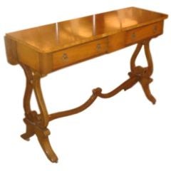 Vintage  American Wood Console with Swirl Stretcher