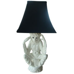 Whimsical Monkey Porcelain Lamp