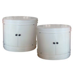 Pair of  Handsome Oval Vintage Nightstands