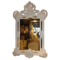 Decorative  Carved  White  Mirror