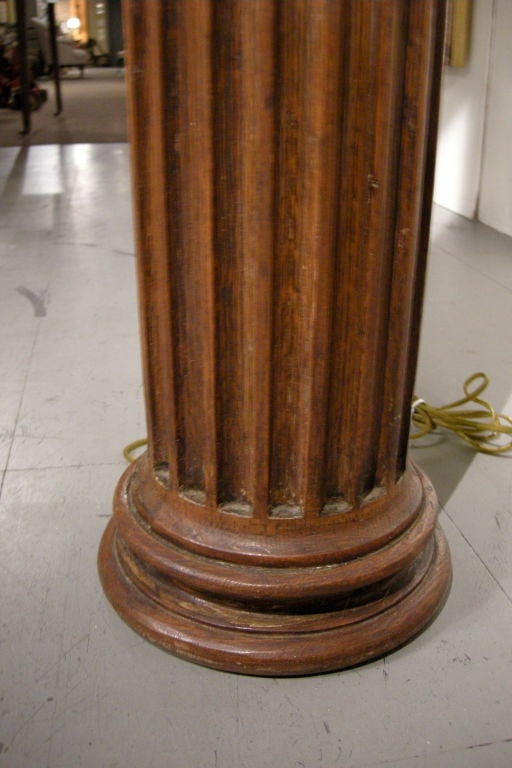 Wooden Column Floor Lamp