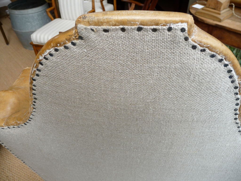 19th Century Marvelous Early 19th C. Leather  Settee