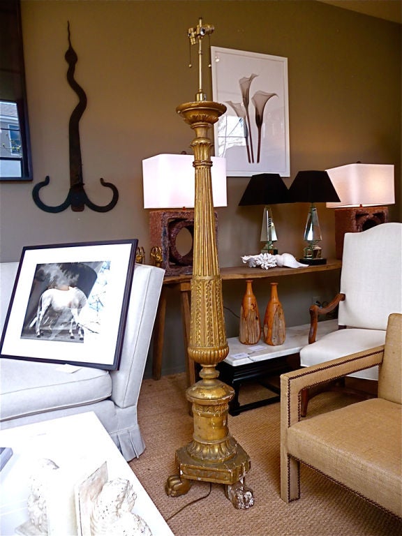 Monumental Gilt Torchere